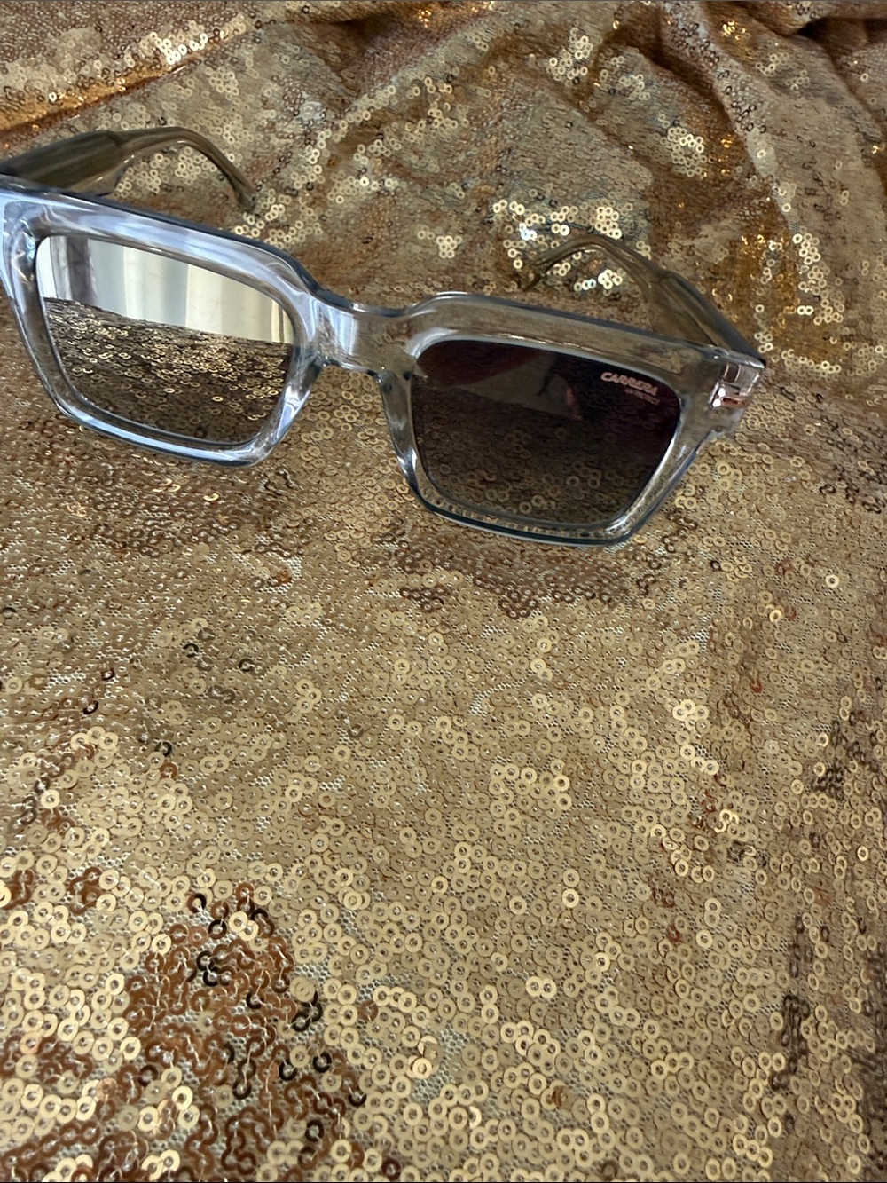 Carrera Clear Frame Sunglasses with Gray Smoke Lenses - Men